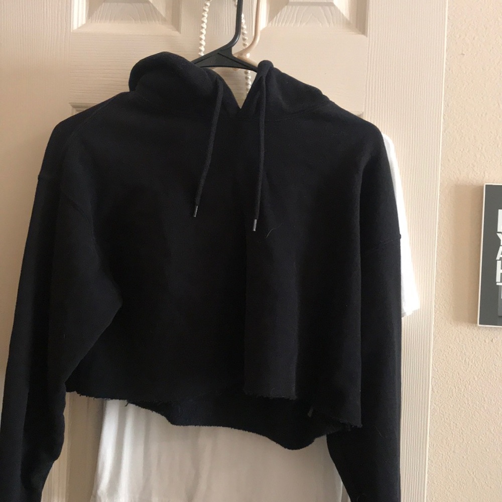 UO black cropped hoodie